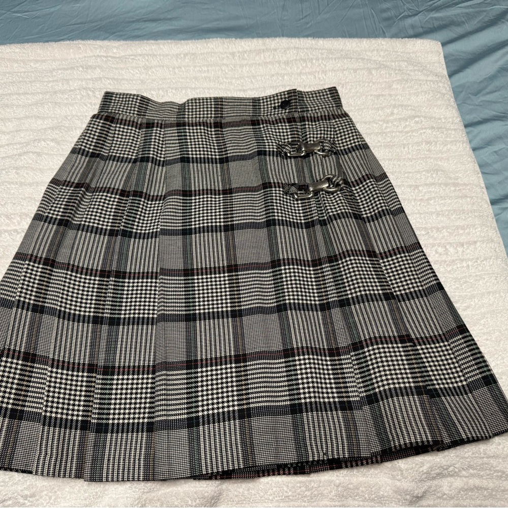 Classic Black and White Plaid Women's Skirt